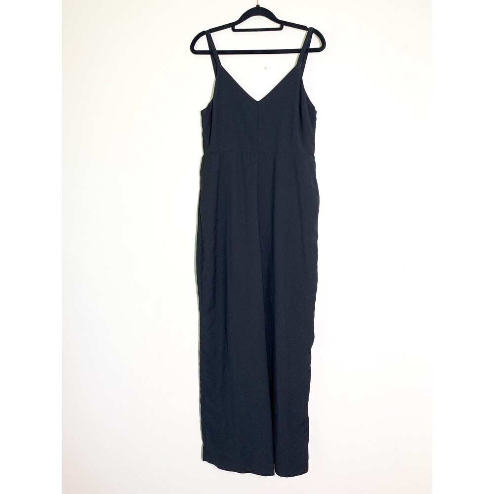 Madewell Thistle Cami Jumpsuit 4 Black Pockets Wide Leg